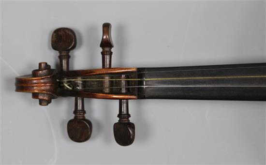 A late 18th century violin by Ludwig Bausch, c.1780 overall length 23in. back 14.5in.